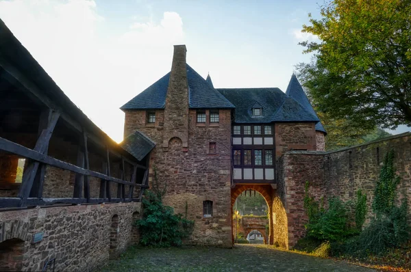 Castillo Amanecer Heimbach Alemania —  Fotos de Stock