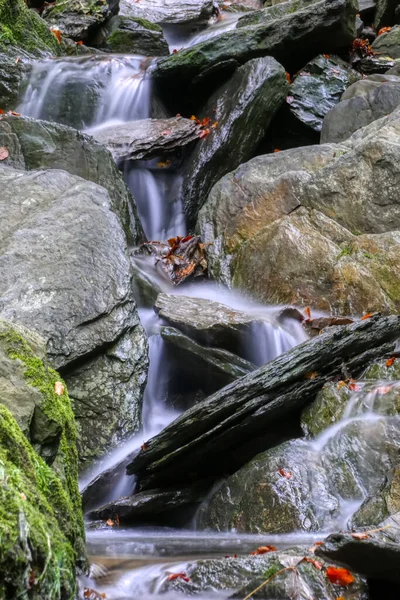 Small Waterfall Rocks Schluchtenpfad Trail Winterberg Germany — Stock Photo, Image