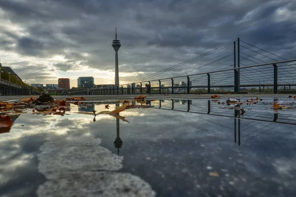 Paseo Por Rin Düsseldorf Después Lluvia — Foto de Stock