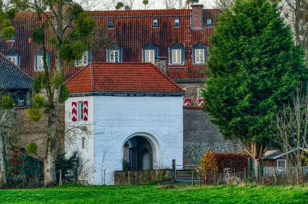 Puerta Castillo Histórico Amarrado Angermund — Foto de Stock