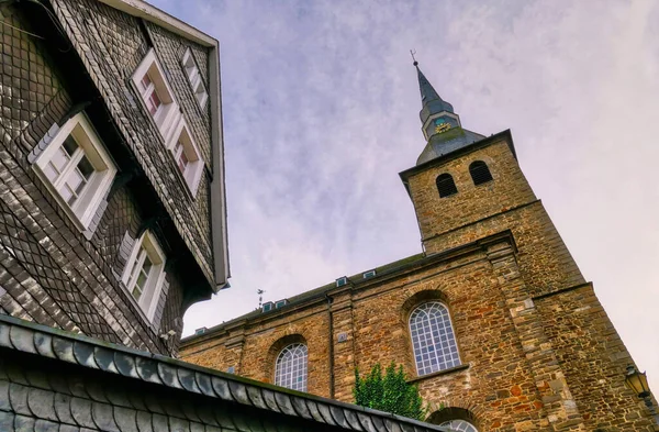 Chiesa Facciata Storica Ardesia Velbert Langenberg — Foto Stock