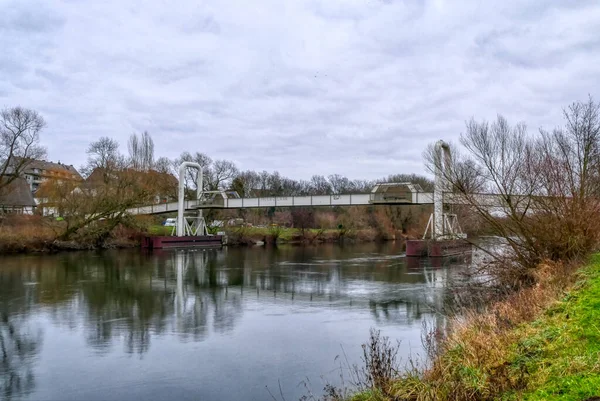 Pontoon Ponte Sul Fiume Ruhr Essen Horst — Foto Stock