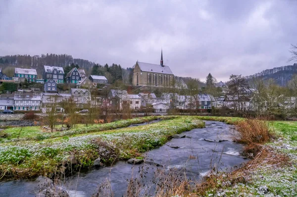 Beyenburg Vid Sjön Nära Wuppertal Vintern — Stockfoto