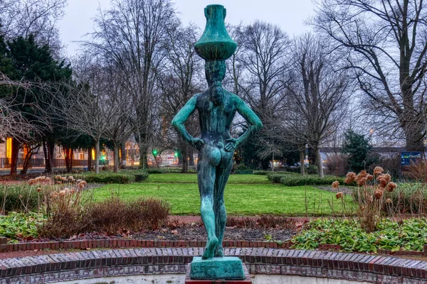 Pequeño Parque Histórico Junto Rin Düsseldorf — Foto de Stock