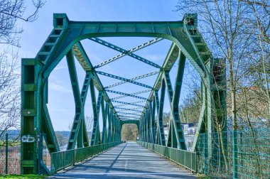 Historical railway bridge by the river Ruhr in Essen Steele