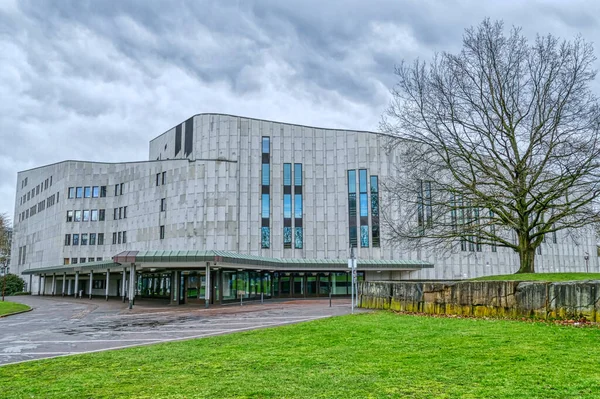 Modern theatre building in downtown Essen