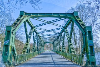 Historical frame bridge by the river Ruhr in Essen Steele clipart