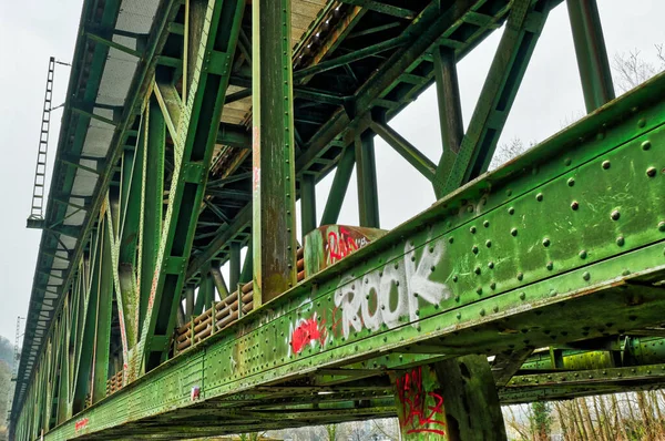 Ponte Ferroviario Attraverso Fiume Ruhr Essen Kettwig — Foto Stock