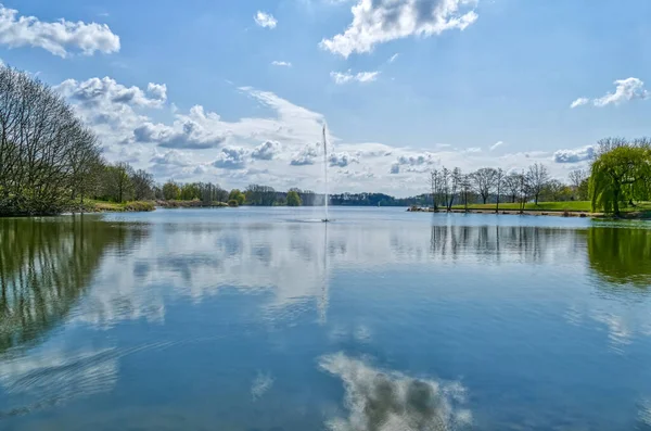 Vista Sobre Lago Aasee Bocholt — Foto de Stock