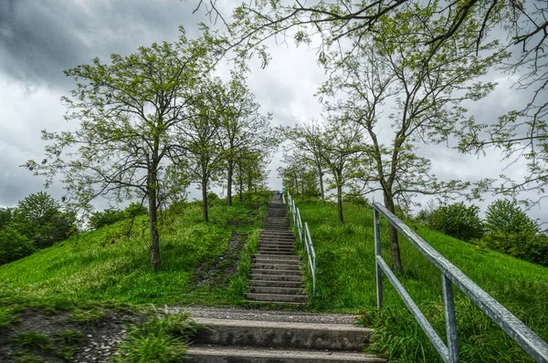 Long Stairway Rungenberg Stockpile Gelsenkirchen Buer — Stock Photo, Image