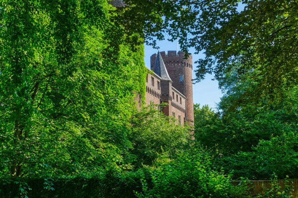 Historical castle in a park in Kempen in Germany