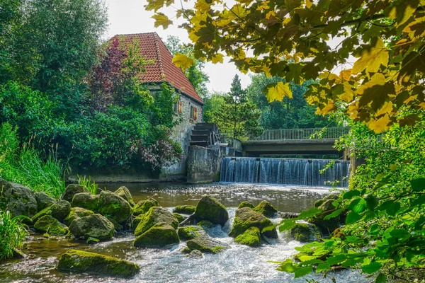 Moinho Histórico Junto Rio Burgsteinfurt — Fotografia de Stock