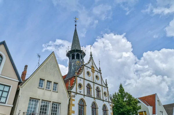 Fassade Und Turm Des Historischen Rathauses Burgsteinfurt — Stockfoto