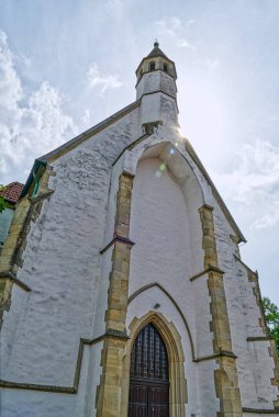 Burgsteinfurt 'un tarihi merkezinde eski bir kilise.