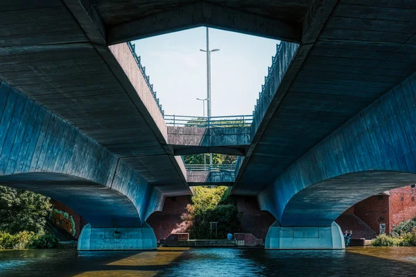 Bajo Puente Sobre Lago Aasee Mnster — Foto de Stock