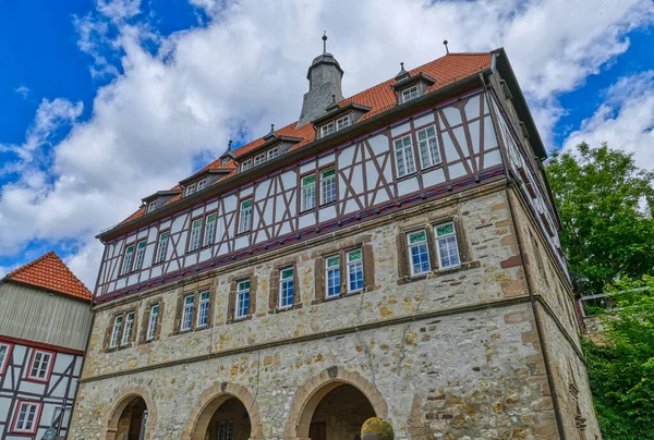 Altes Fachwerkhaus Historischen Zentrum Von Warburg — Stockfoto