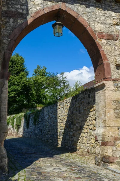 Porta Storica Nella Cinta Muraria Medievale Warburg — Foto Stock