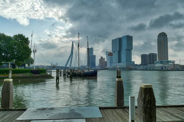 Blick Auf Die Skyline Und Brücke Rotterdam — Stockfoto