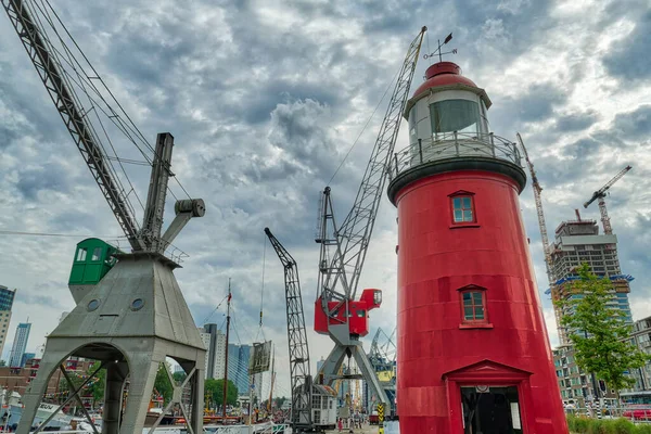 Oude Kranen Vuurtoren Historische Oude Haven Van Rotterdam — Stockfoto