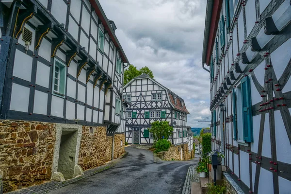 Historical Half Timbered Houses Old Blankenberg — Stock Photo, Image