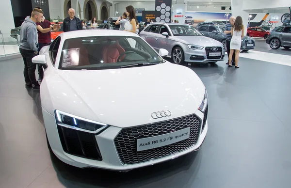 Audi R8 5.2 FSI quatro car presented on display Stock Image