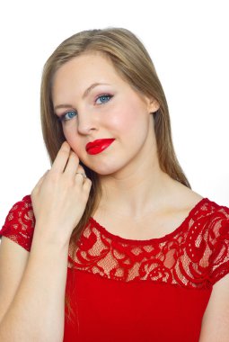 çekici genç kadın ifade yapma