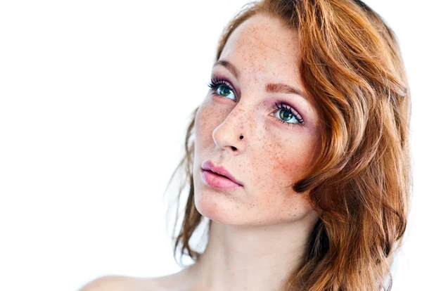 Attractive girl with freckles — Stock Photo, Image