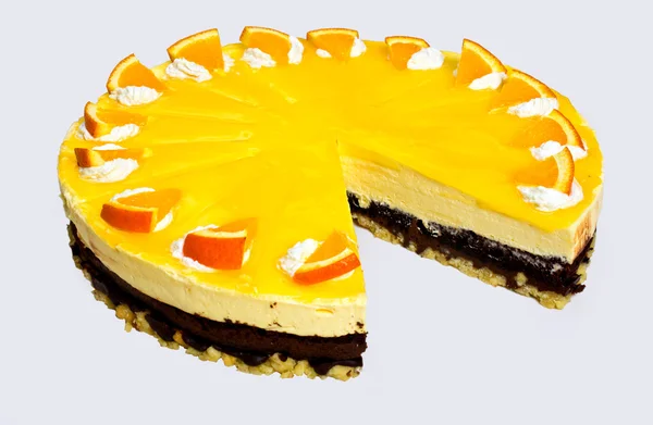 홈메이드 오렌지 초콜릿 케이크 — 스톡 사진