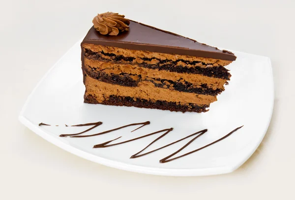 Homemade chocolate cake piece — Stock Photo, Image