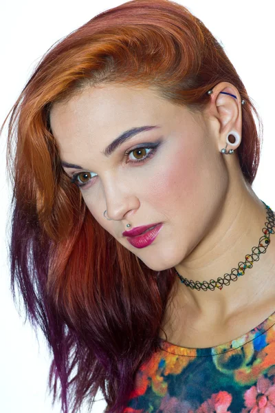Girl with piercings — Stock Photo, Image