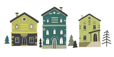 Şirin ev caddesi vektör çizimi, çizgi film şirini