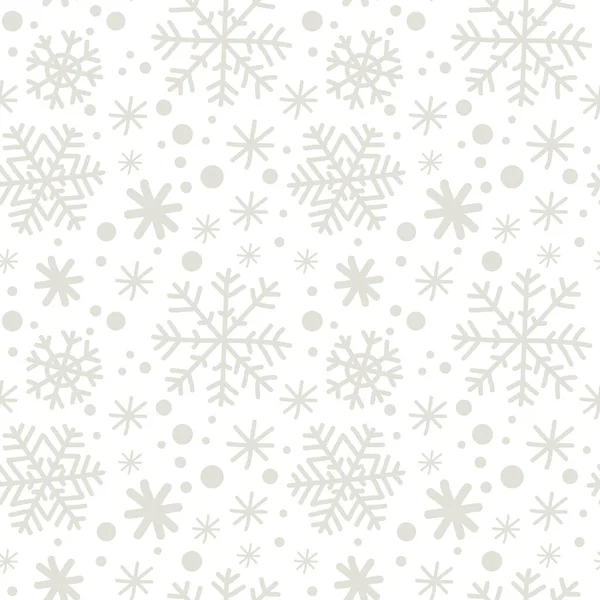 Vektor jul baby papper, grå snöflingor, sömlös mönster — Stock vektor