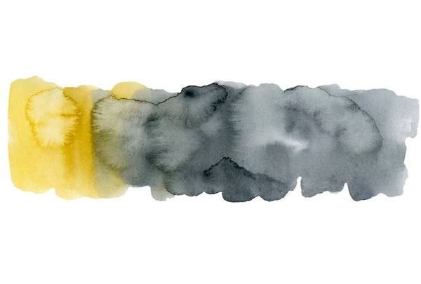 Žlutá Šedá Gradient Pozadí Abstraktní Textura Akvarel Skvrna Ruční Kresba — Stock fotografie