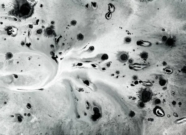 Чорно Білий Абстрактний Фон Бризки Плями Акриловий Живопис Монохромний Малюнок — стокове фото