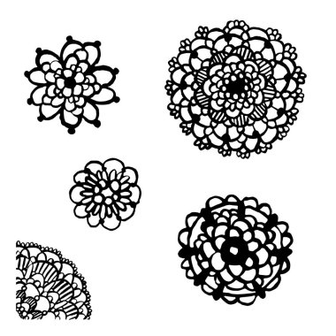 Dantel örgü vektörü, mürekkep çizimi, el çizimi silueti.