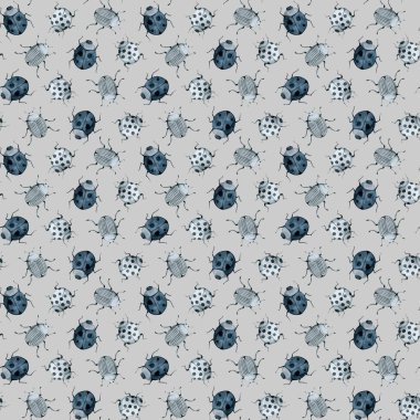 Mavi böcek, yabani böcek, çivit deseni, yabani böcekler, suluboya vintage el çizimi.