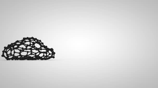 Анимация Сферического Графического Кристалла Решётки Молекула Сферического Графена Форма Углерода — стоковое видео