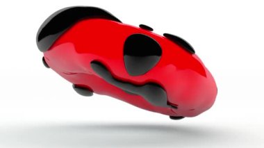 Siyah büyümeleri şekil ve boyutlarını değiştiren kırmızı bir halkanın 3 boyutlu animasyonu.