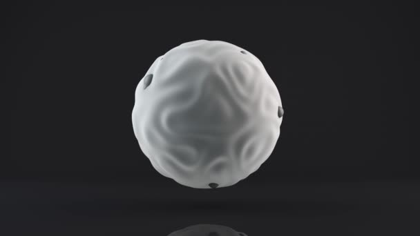 Animation Une Sphère Abstraite Avec Des Ondes Surface Petites Boules — Video