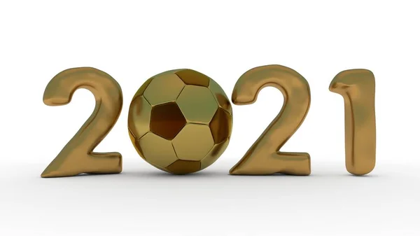 Weergave Van Datum Van Golden 2021 Nieuwjaar Met Een Gouden — Stockfoto