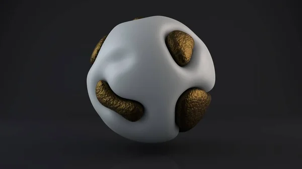 抽象的な形状の3Dレンダリングは 生物学的流体の滴は 暗い背景にユニークな 美しい 球に結合されています 完璧な曲線 滑らかな遷移 滑らかな線 — ストック写真