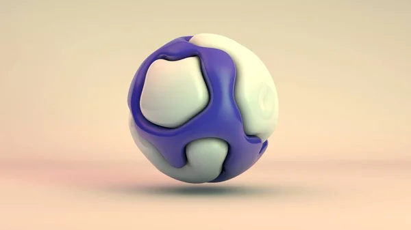 3D rendering of art, smooth curves, perfect shapes and lines of interaction, soft parts of the biological sphere in white and purple. The convolutions are organically combined in a perfect form.