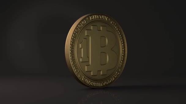 Animatie Van Bitcoin Gouden Munt Cryptogeld Bedekt Met Roest Vernietigd — Stockvideo