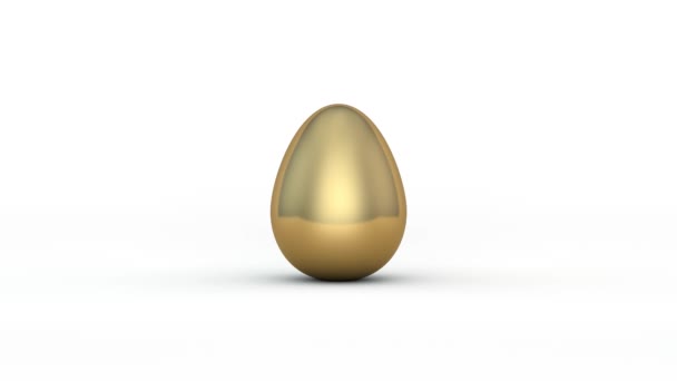 Animation Ενός Χρυσού Αυγού Που Σείεται Και Εκρήγνυται Νομίσματα Των — Αρχείο Βίντεο