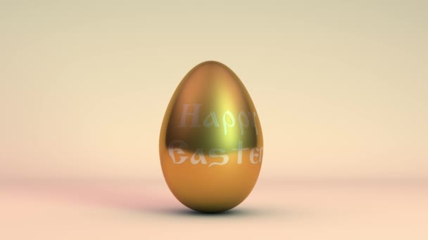 Animatie Van Een Gouden Met Tekst Happy Easter Het Verdwijnt — Stockvideo