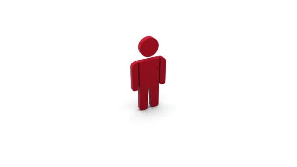 Animation Einer Menschlichen Figur Die Sich Rot Färbt Und Sich — Stockvideo