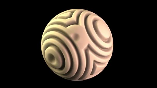 Loop Animation Futuristic Elegant Sphere Wavy Surface Concentric Circles Animation — Stock video