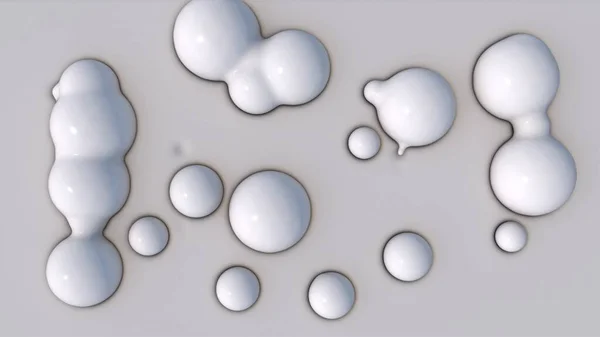 Rendering Uno Sfondo Geometrico Superficie Liscia Con Gocce Liquido Bianco — Foto Stock