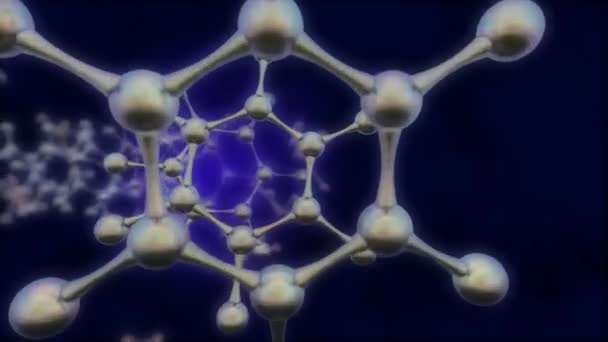 Animación Bucle Del Fondo Molecular Movimiento Moléculas Carbono Tubo Grafeno — Vídeo de stock