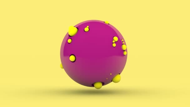 Loop Animation Pink Sphere Which Colorful Balls Jump Out Motion — 비디오